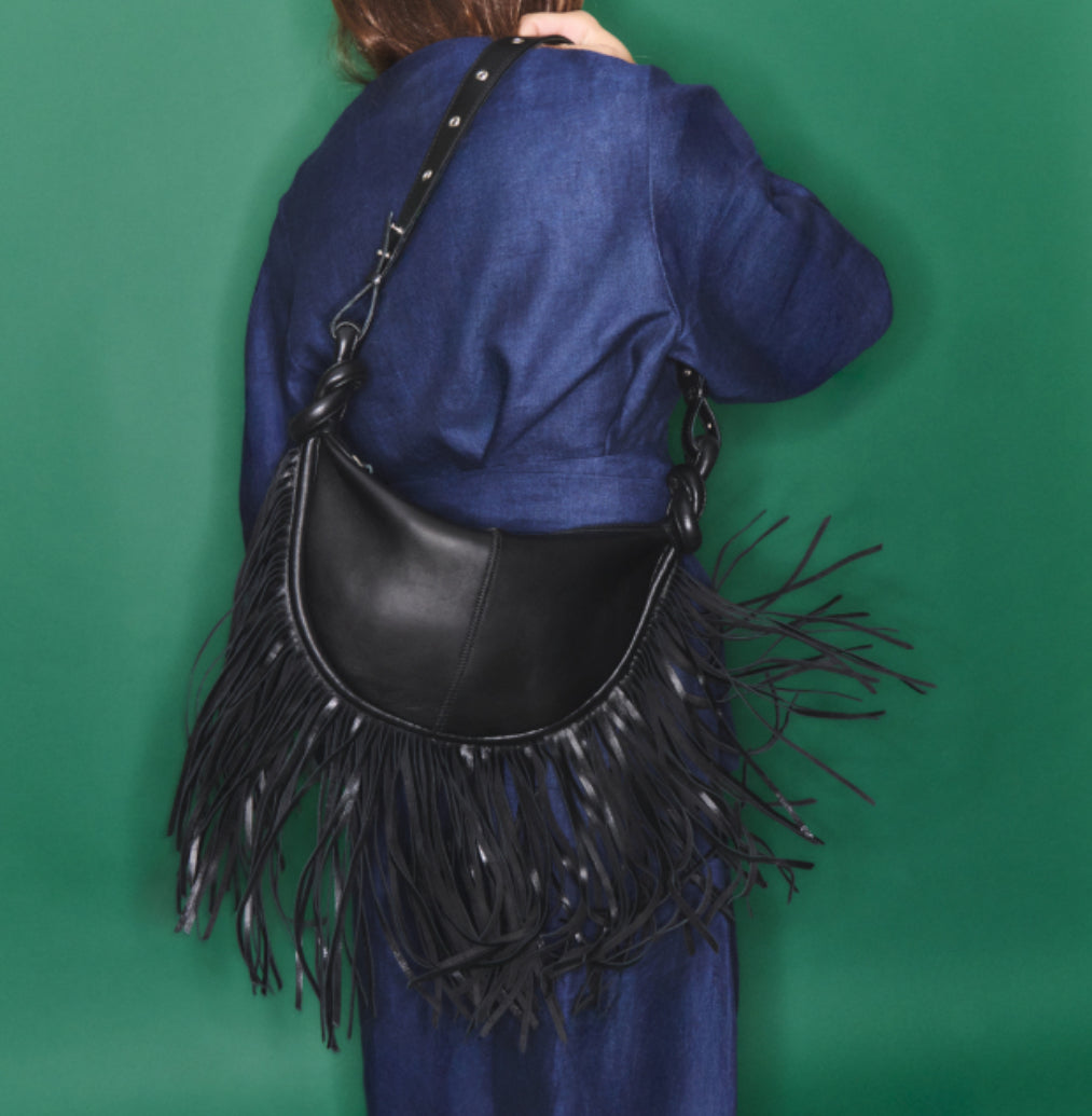 Sac cuir franges CHRIS