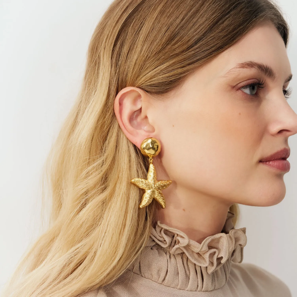 Boucles d'oreilles étoile de mer VB2587GOL