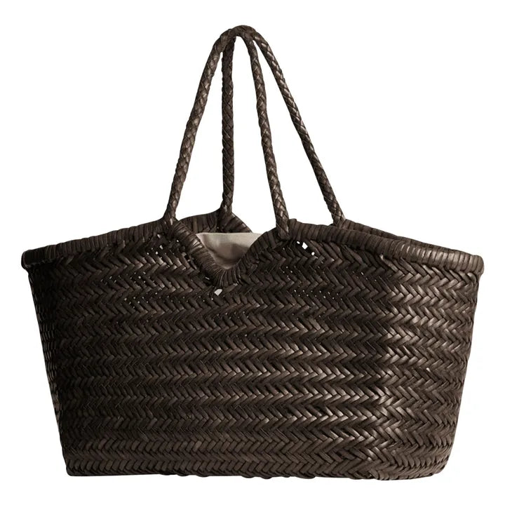 Sac à main cuir tressé NERUDA chocolat