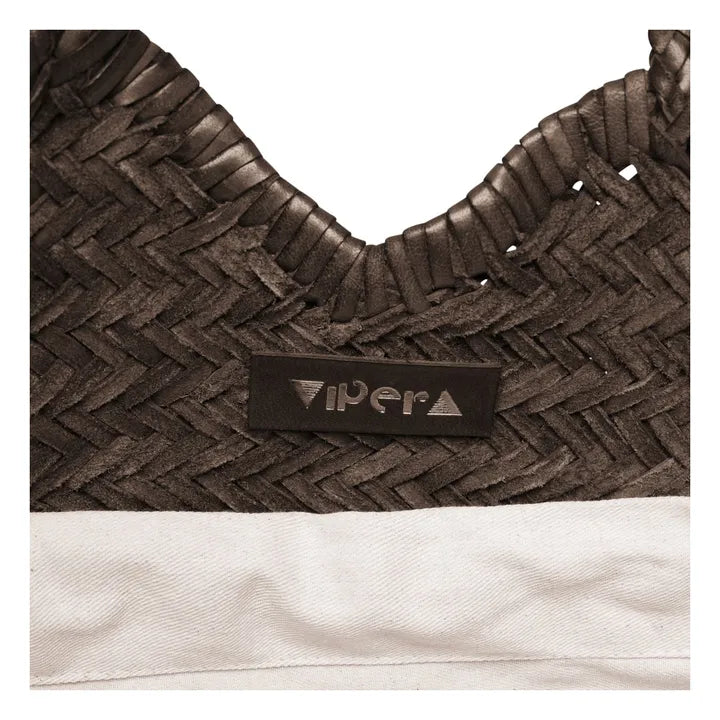 Sac à main cuir tressé NERUDA chocolat