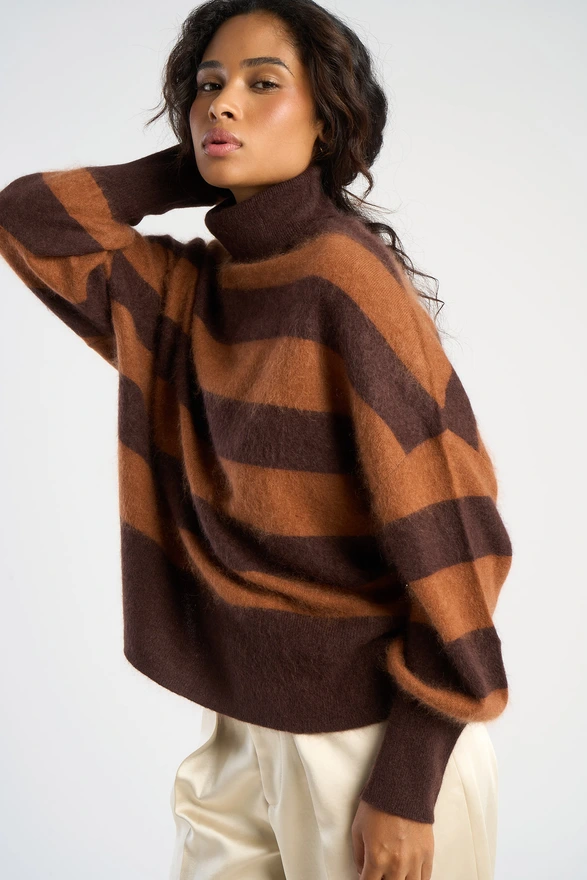 Pull col roulé rayé MARAYNA