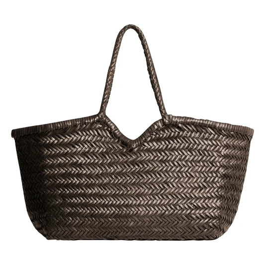 Sac à main cuir tressé NERUDA chocolat