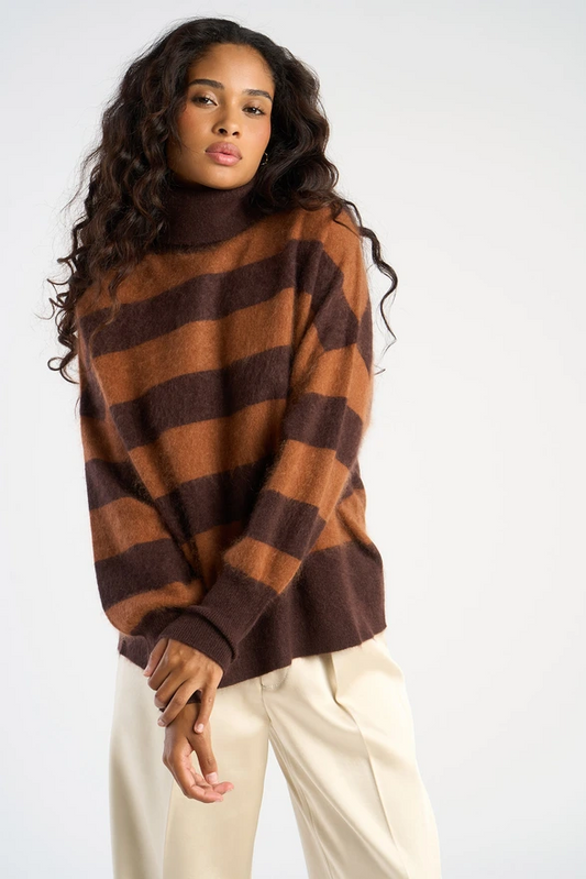 Pull col roulé rayé MARAYNA