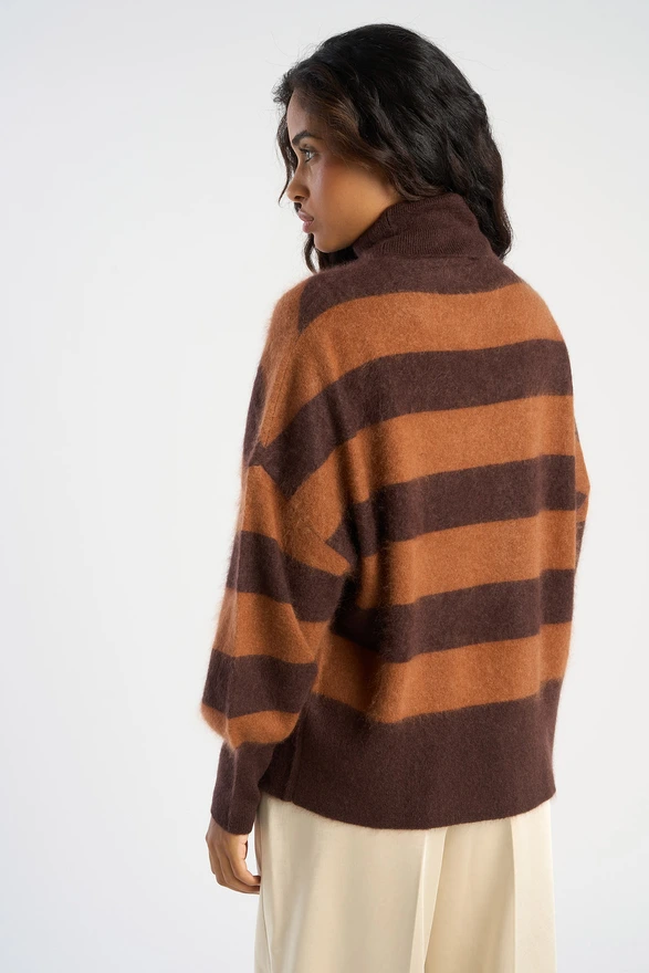 Pull col roulé rayé MARAYNA