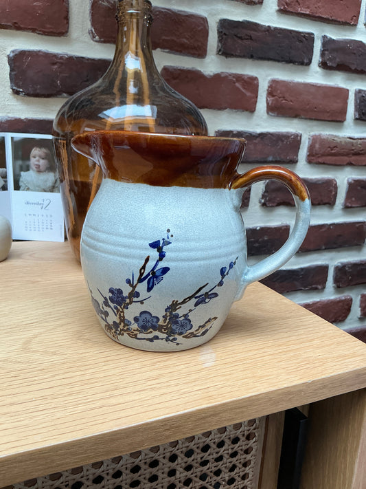 Jarre moyenne fleurs bleues vintage